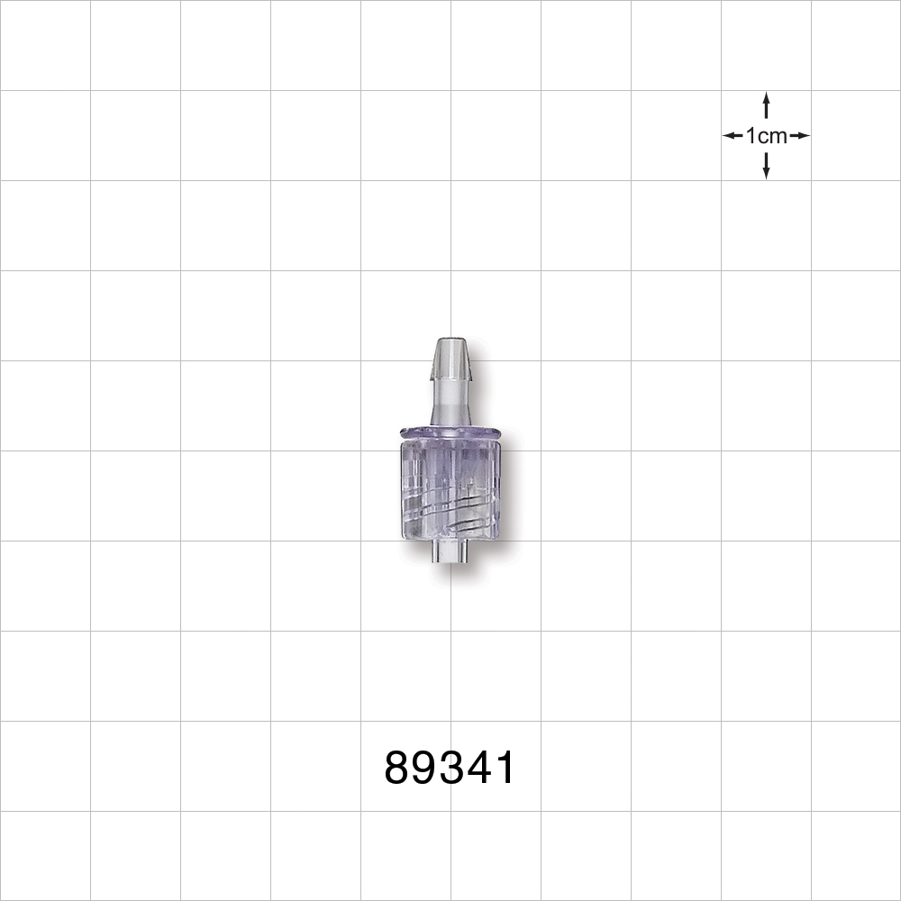 Male Luer w/Spin Lock, Barbed, Clear
