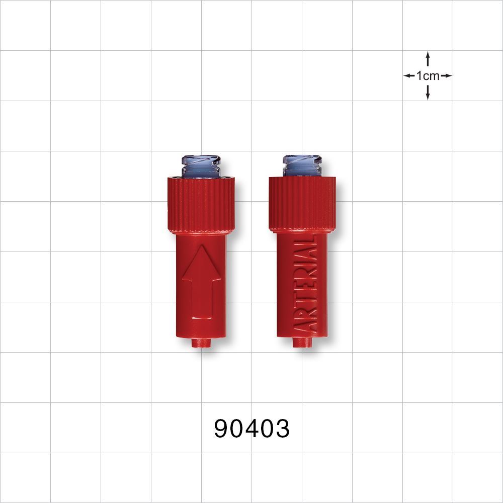 Needleless Swabbable 1 Way Sampling Valve, Female Luer Lock, Male Luer Lock