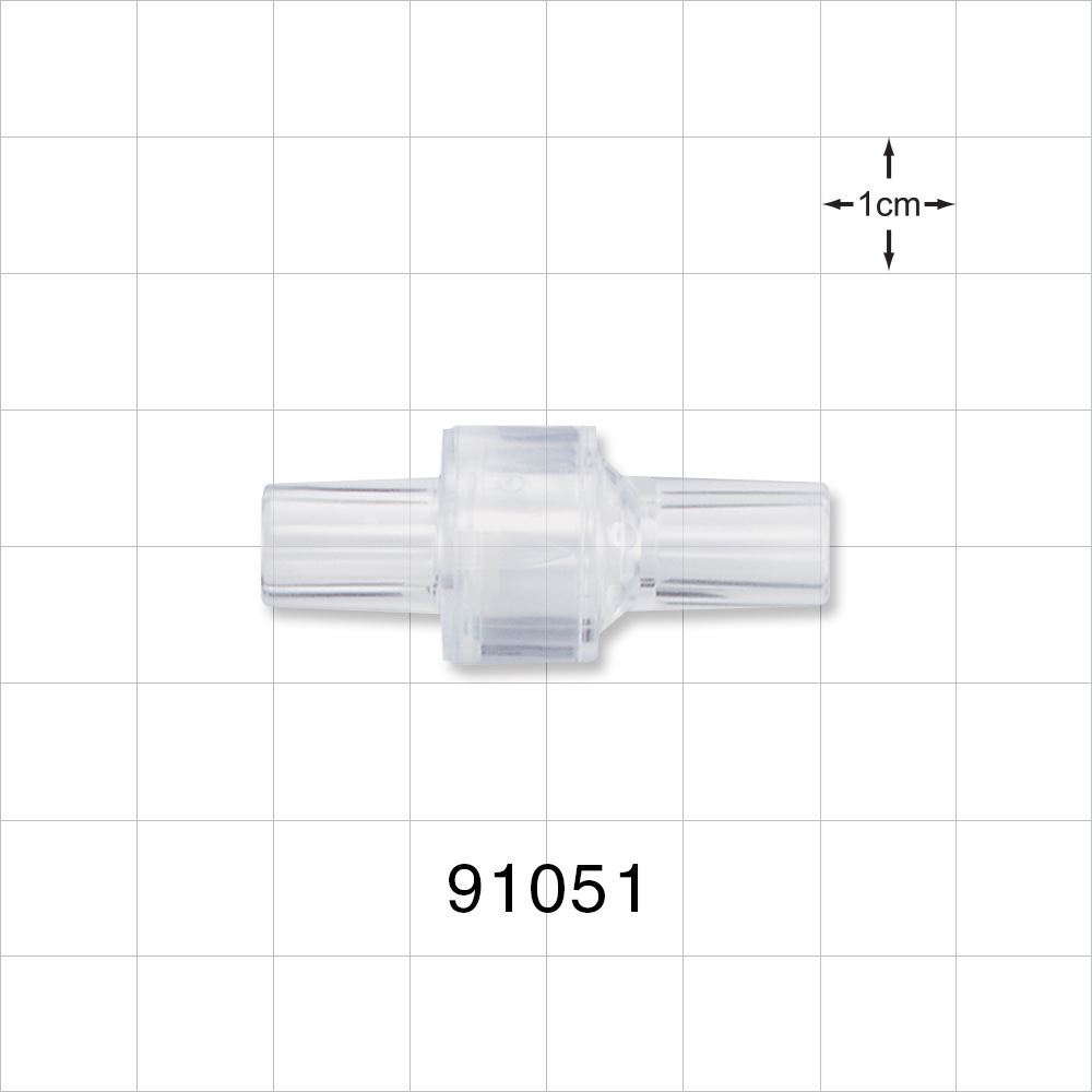 High-Flow Check Valve, Tubing Port Inlet, Tubing Port Outlet