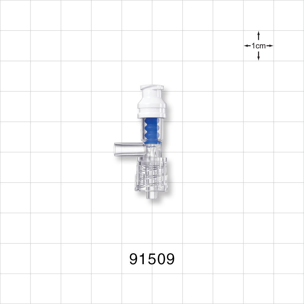 SmartSite™ Needle-Free Valve T Connector, Female Luer Lock, Male Luer with Spin Lock