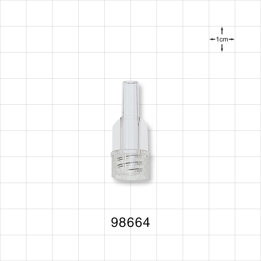 Large Bore Male Connector, Clear