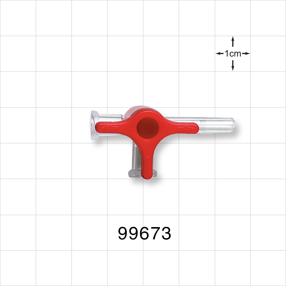 4-Way Stopcock, 2 Female Luer Locks, Male Luer Slip