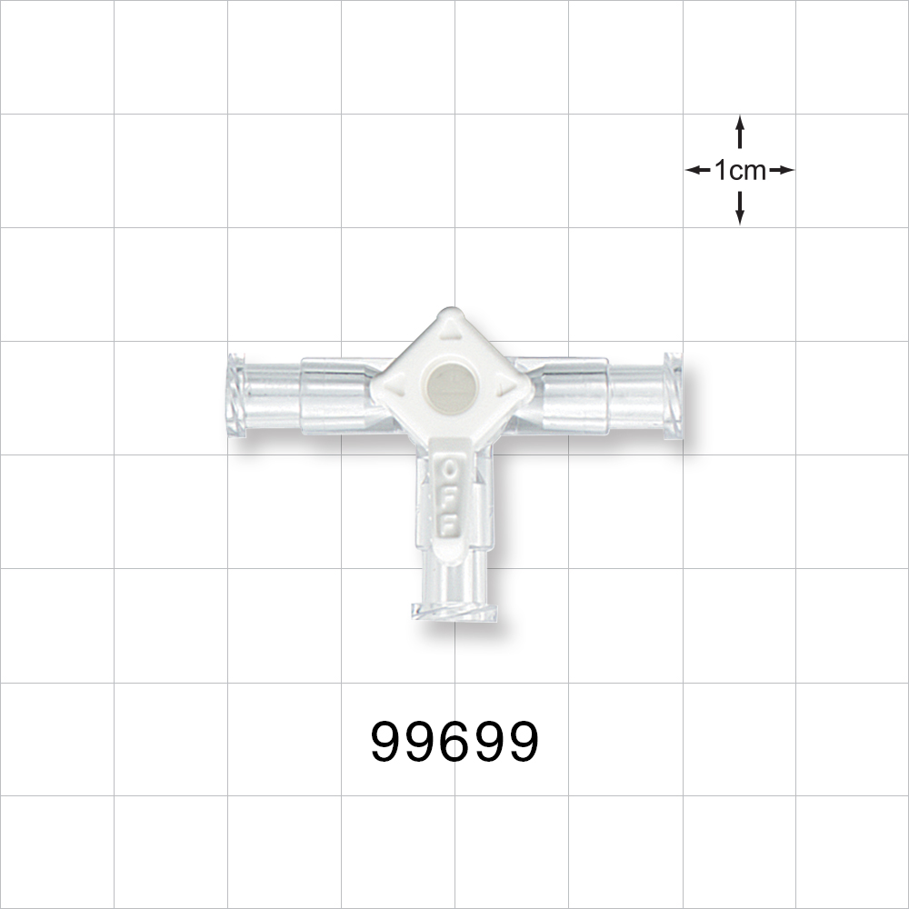 3-Way Stopcock, 3 Female Luer Locks