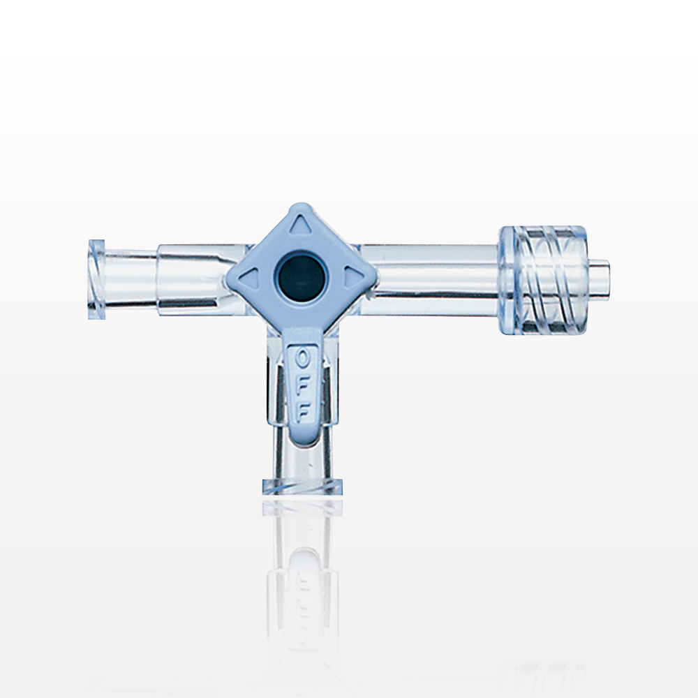 3-Way Stopcock, 2 Female Luer Locks, Male Luer Lock