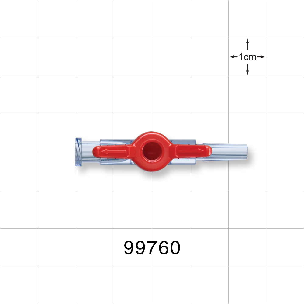 1-Way Stopcock, Female Luer Lock, Male Luer Slip