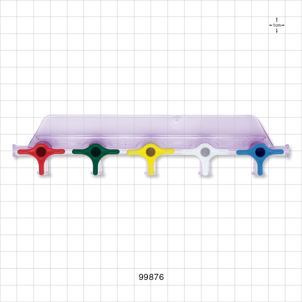 5-Gang Stopcock Manifold, 7 Female Luer Locks