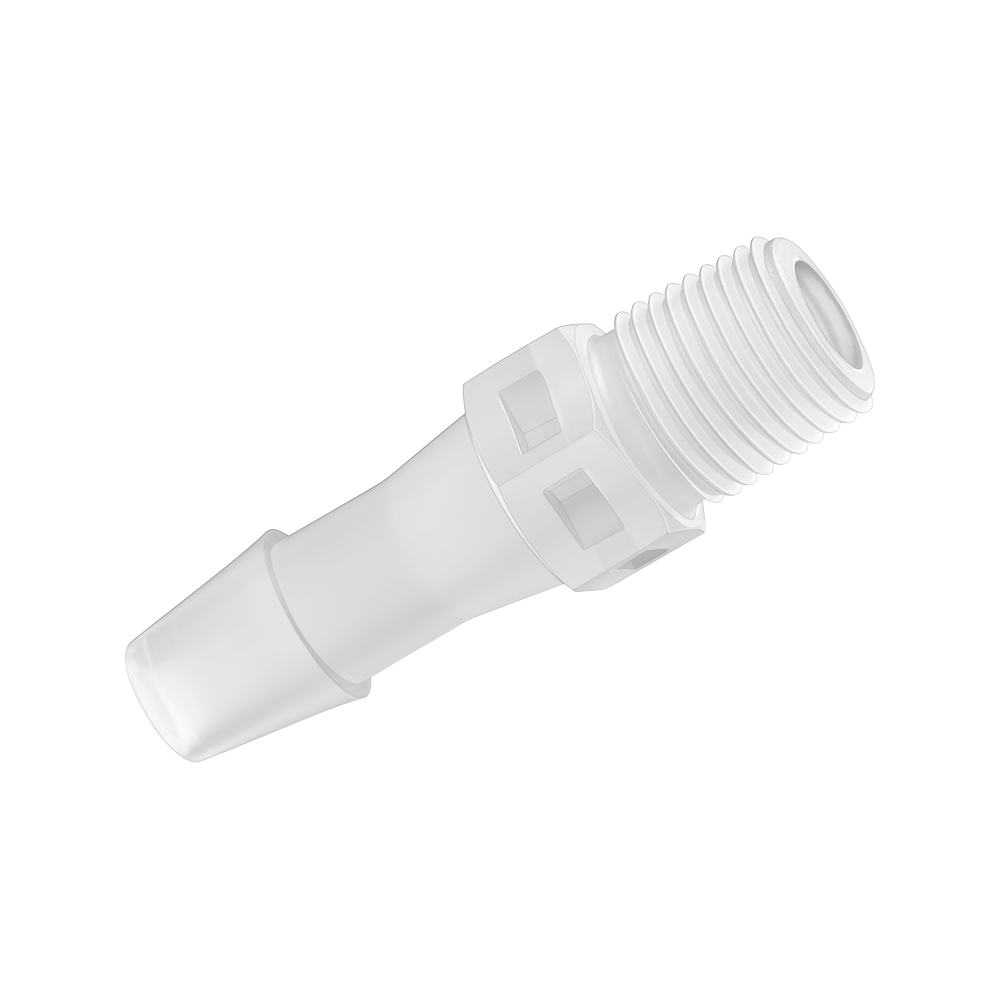 Threaded Connector, Barbed, Natural