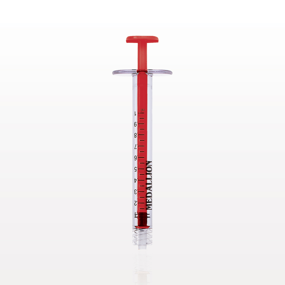 Medallion® Syringe, Male Luer Lock, Red