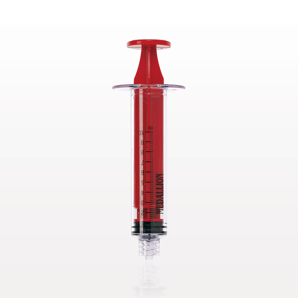 Medallion® Syringe, Male Luer Lock, Red