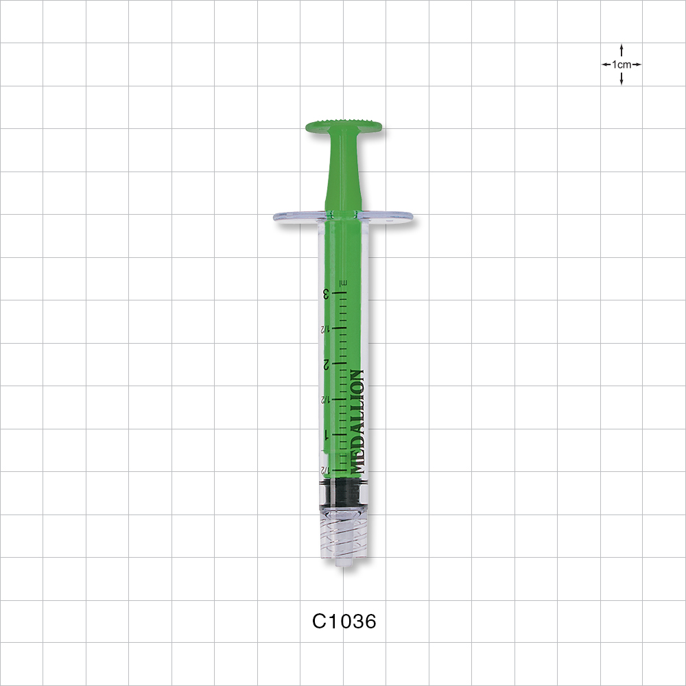 Medallion® Syringe, Male Luer Lock, Dark Green