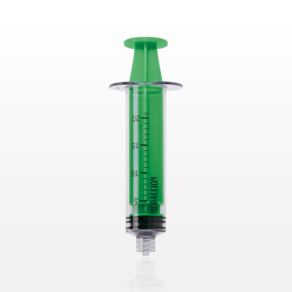 Medallion® Syringe, Male Luer Lock, Dark Green