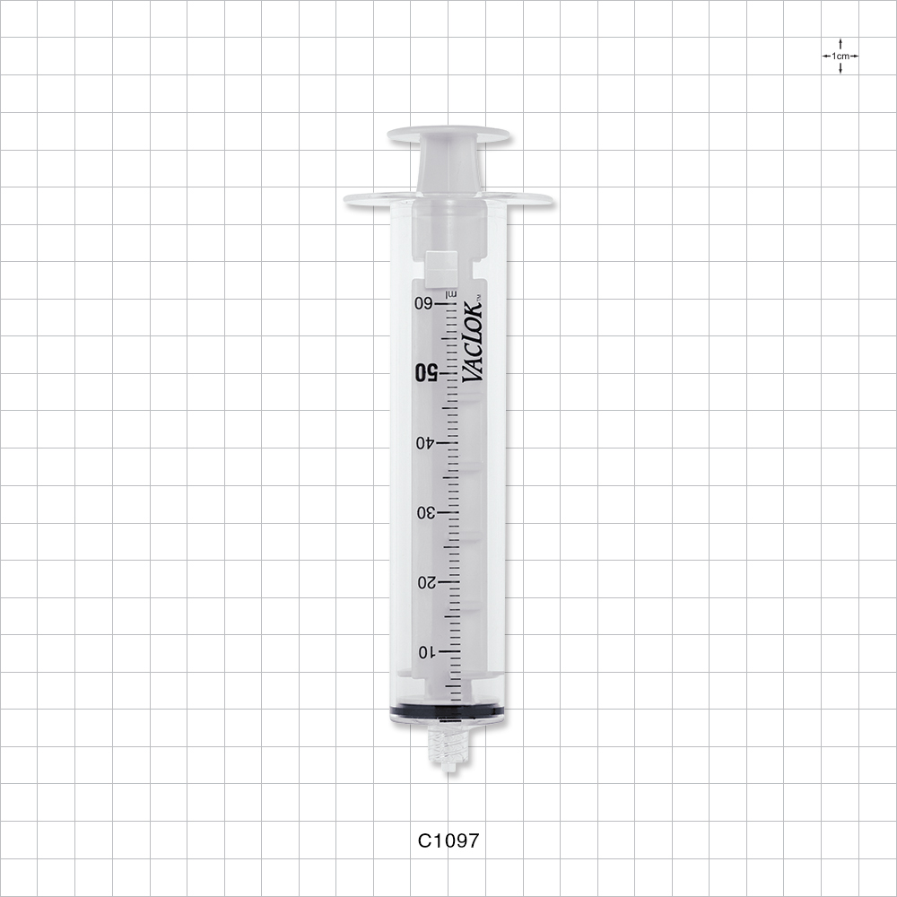 VacLok Negative Pressure Syringe, Male Luer Lock, White