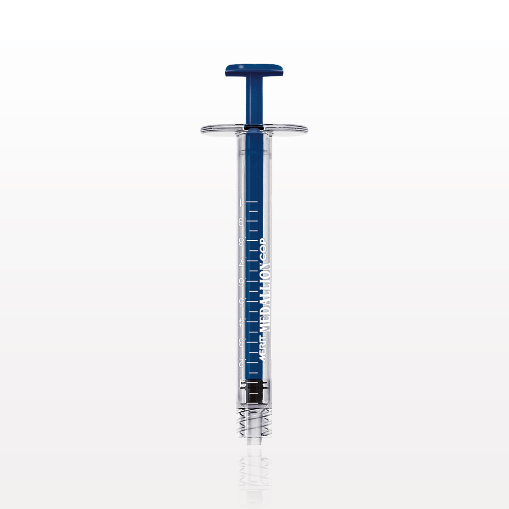 Medallion® COP Syringe, Male Luer Lock, Blue, 192/Box