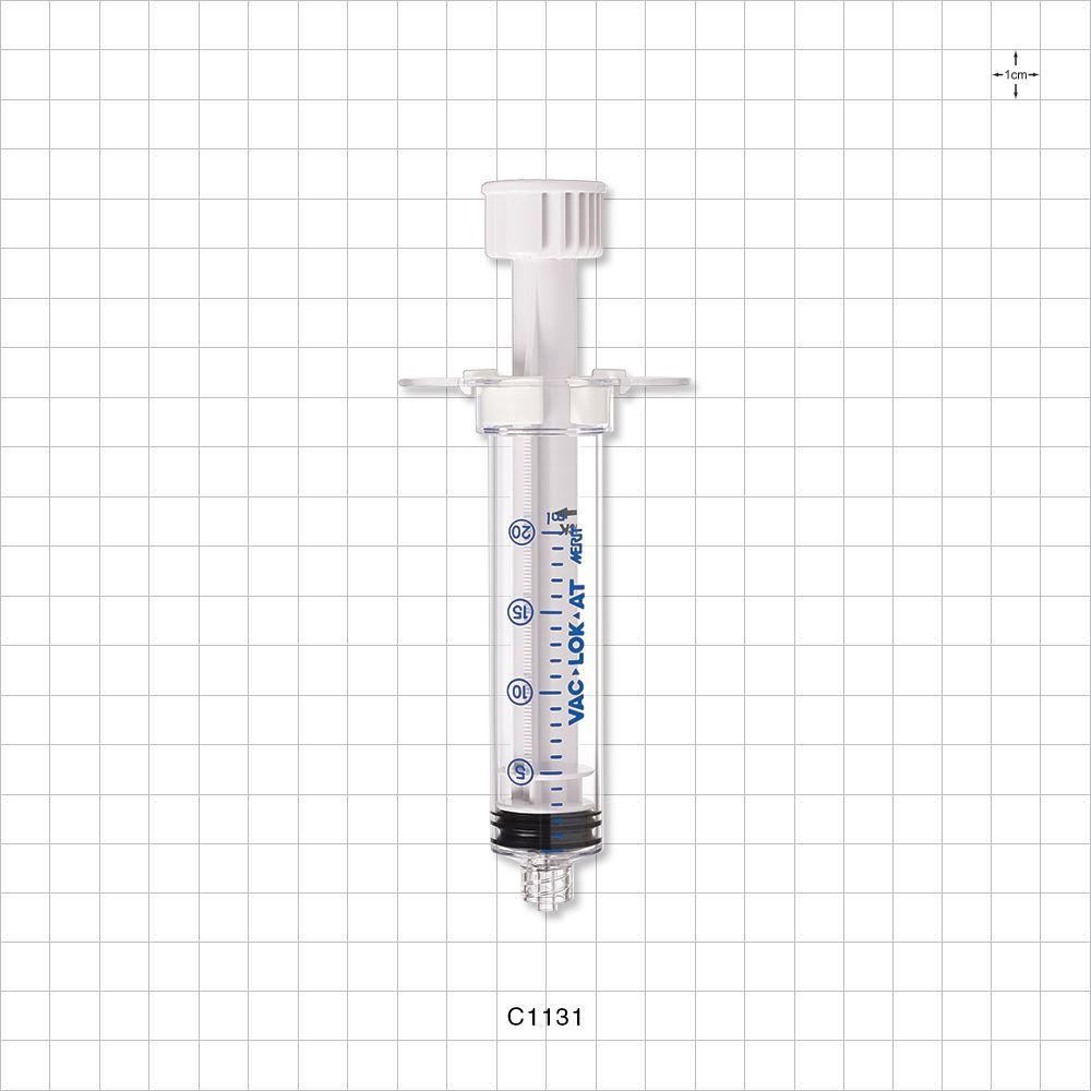 VacLok AT™ Negative Pressure Syringe, Male Luer Lock, White