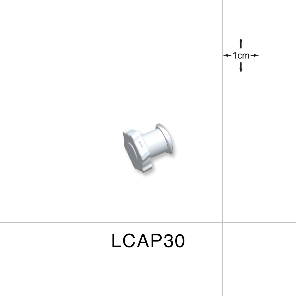 Female Luer Cap, Non-Vented, White, 100/Bag