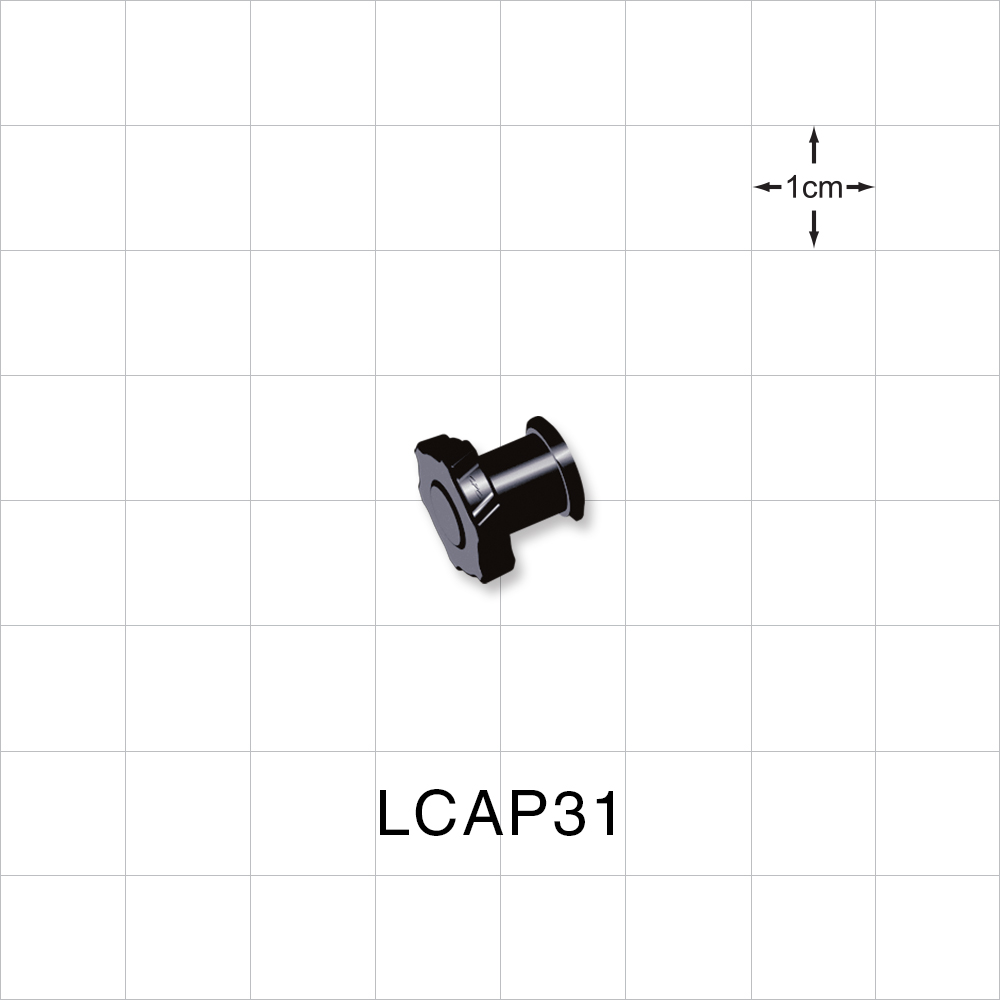 Female Luer Cap, Non-Vented, Black, 100/Bag